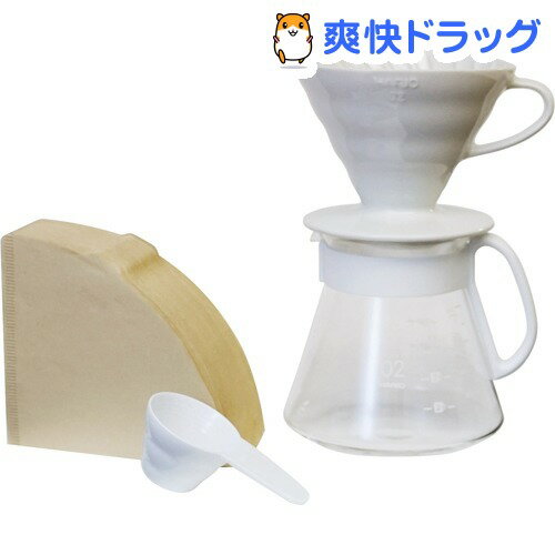 楽天市場 ハリオ V60セラミックドリッパー02セット Xvdd 3012w 1セット ハリオ Hario 爽快ドラッグ