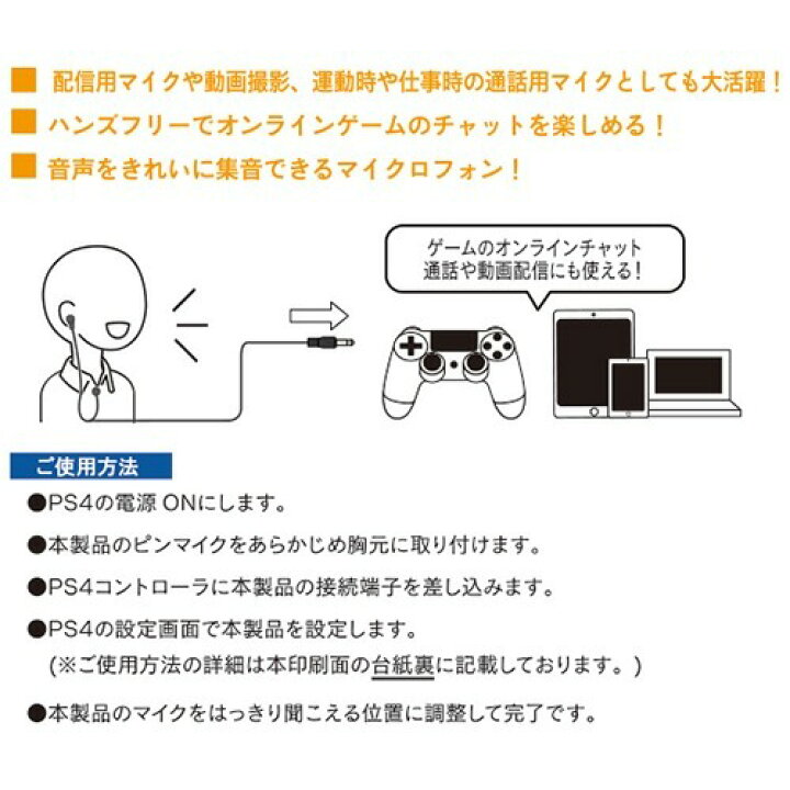 楽天市場 アンサー Ps4用 ゲーム配信 クリップピンマイク Ans Pf062bk 1個 爽快ドラッグ