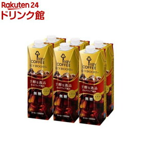 KEY DOORS+ リキッドコーヒー 無糖 テトラプリズマ(1000ml×6本入)【キーコーヒー(KEY COFFEE)】