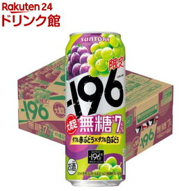 【企画品】サントリー -196無糖 ダブル赤ぶどう×ダブル白ぶどう(500ml×24本)