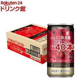 神戸居留地 りんごと微炭酸100％のやさしいジュース 缶 果汁100％ 甘味料 無添加(20本入×2セット(1本185ml))【神戸居留地】