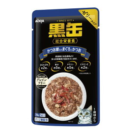 ◆6個セット/【メール便送料無料】アイシア　黒缶パウチかつお節入りまぐろとかつお 70g [アイシア]