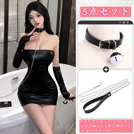 SM コスプレ セクシー エッチ 黒 タイト レザー ボディコン ミニ ワンピース 過激 かわいい レディース …