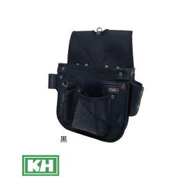 KH ギャザーフランケン 釘袋 黒 FKNB0009K 基陽 腰袋