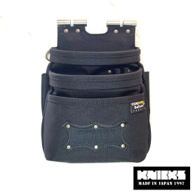 背台チタン補強バリスティック生地3段腰袋 チタン補強プレート入 ブラック BAT-301DDX ニックス KNICKS BAT301DDX