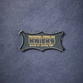 KNICKSオリジナルロゴ刺繍ワッペン 黒地x金文字 W-1BG ニックス