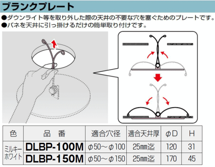 楽天市場】未来工業 ブランクプレート(Φ150〜200) ミルキーホワイト