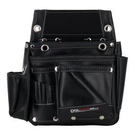 DBLTACT 本革釘袋 2段 DTL-11-BK ブラック 腰袋 三共コーポレーション