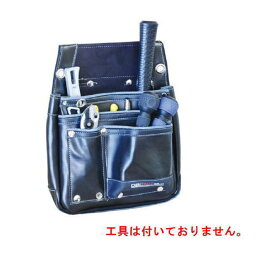 DBLTACT 本革釘袋 2段 DTL-07-BK ブラック 腰袋 三共コーポレーション