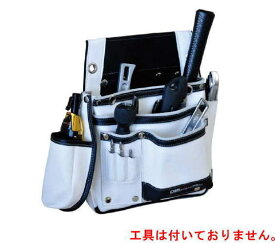 DBLTACT 本革釘袋 2段 DTL-11-WH ホワイト 腰袋 三共コーポレーション