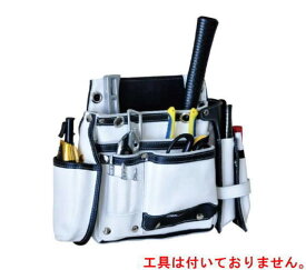 DBLTACT 本革釘袋 2段 DTL-99-WH ホワイト 腰袋 三共コーポレーション