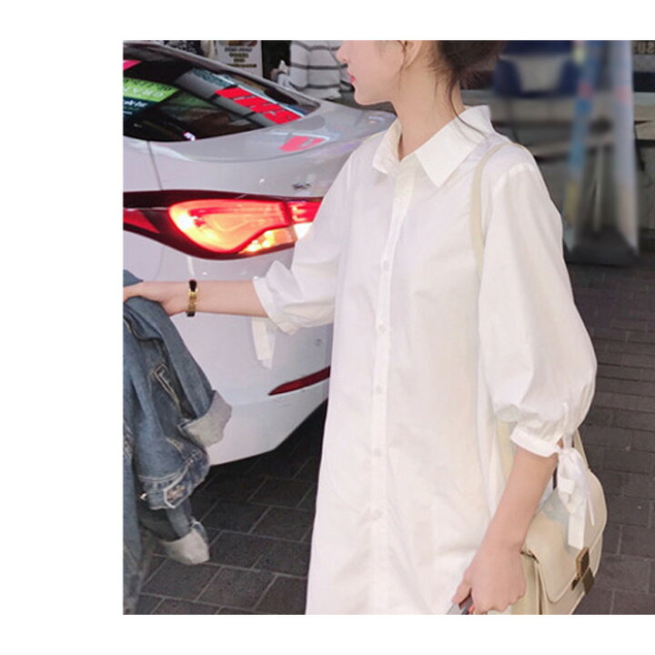 楽天市場 メール便送料無料 チュニック レディース 春 夏 春夏 シャツ トップス ブラウス 白 半袖 チュニックシャツ ゆったり ロングシャツ プリーツ シャツチュニック ホワイト 大人 カジュアル 白シャツ ブラウスシャツ 体型カバー オフィス 代 30代 40代 ママ 母