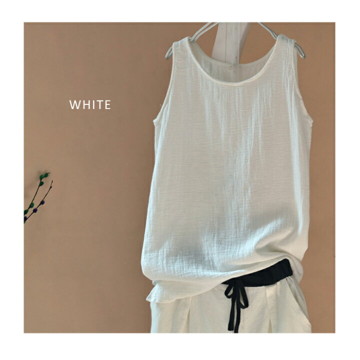 楽天市場 メール便送料無料 タンクトップ レディース トップス リネン ゆったり キャミソール 白 きれいめ シンプル リネンタンク ミディアム 秋 冬 秋冬 コットン ポリエステル ホワイト イエロー グリーン ボルドー ネイビー 大人 代 30代 40代 Ol ママ 母 あす楽
