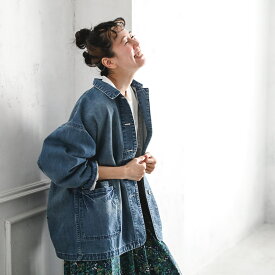 O.W.N なにかと頼れるデニムのジャケット M/L/LL/3L/4Lサイズ レディース/ライトアウター/羽織り/カバーオール/ワークジャケット/ジーンズ/綿/コットン/クリスマス/プレゼント/ギフト/贈り物