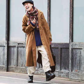 【復刻】地図より本と旅に出る。 ゆったり想いを巡らすコート S/M/L/LL/3L/4Lサイズ レディース/アウター/ライトアウター/羽織り/ロング/長袖/綿/コットン
