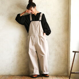 こ綺麗で、こなれてて、ひと懐っこいサロペット M/L/LL/3L/4Lサイズ レディース/オーバーオール/オールインワン/ワイド/ロング/綿/コットン/ボトムス