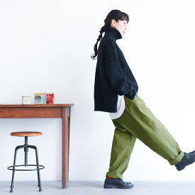 ［me］ 私のオリーブテーパード M/L/LL/3L/4L/5Lサイズ レディース/テーパードパンツ/コクーンパンツ/ロング/ミリタリー/綿/コットン/ボトムス