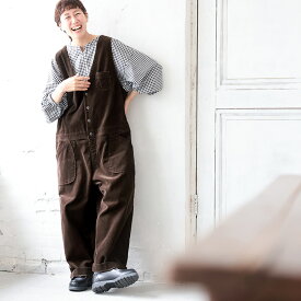 店長がつくった、コーデュロイなサロペット M/L/LL/3L/4Lサイズ レディース/オーバーオール/オールインワン/つなぎ/綿/コットン/ボトムス/クリスマス/プレゼント/ギフト/贈り物