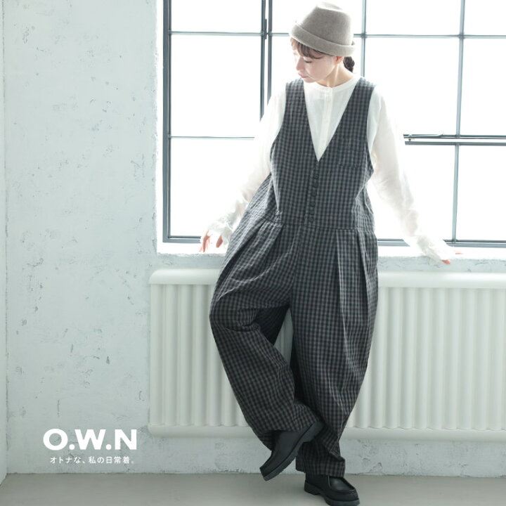 楽天市場】O.W.N ギンガムチェックのサロペット M/L/LL/3L/4L/5Lサイズ シーニューヨーク ウール サロペット オールインワン チェック