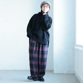 O.W.N 大人が嗜む、タータンチェックのパンツ M/L/LL/3L/4L/5Lサイズ レディース/コクーンパンツ/テーパード/ロング/綿/コットン/ボトムス