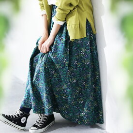 「the garden」ひみつの庭のスカート M/L/LL/3L/4L/5Lサイズ レディース/フレア/Aライン/ロング/小花柄/ボトムス
