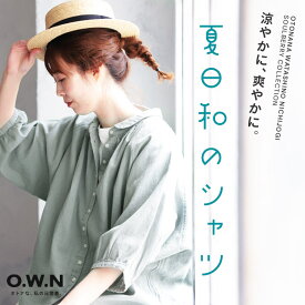 O.W.N 夏日和のシャツ M/L/LL/3L/4Lサイズ レディース/ブラウス/7分袖/七分袖/ドルマンスリーブ/丸襟/リネン混/麻混/トップス/母の日/プレゼント/ギフト/贈り物