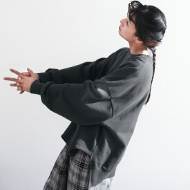 軽快なキモチのプルオーバー【La Ta Ta】 M/L/LL/3L/4L/5Lサイズ レディース/スウェット/スエット/裏毛/長袖/クルーネック/綿/コットン/トップス