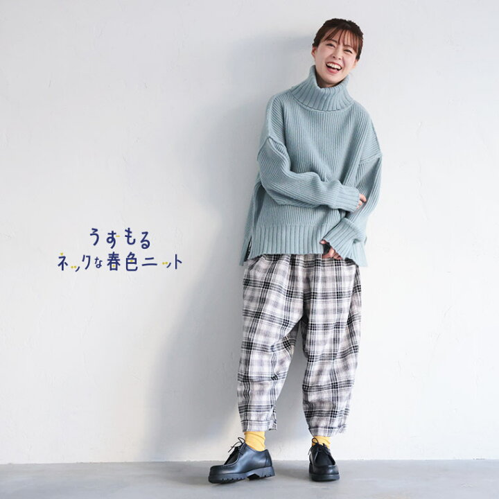 楽天市場】うずもるネックな春色ニット M/L/LL/3L/4Lサイズ レディース 