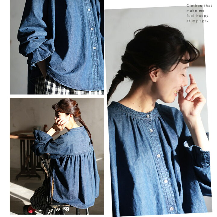 楽天市場】ふくろうと月 デニムなフリル袖のブラウス M/L/LL/3L/4L/5L 