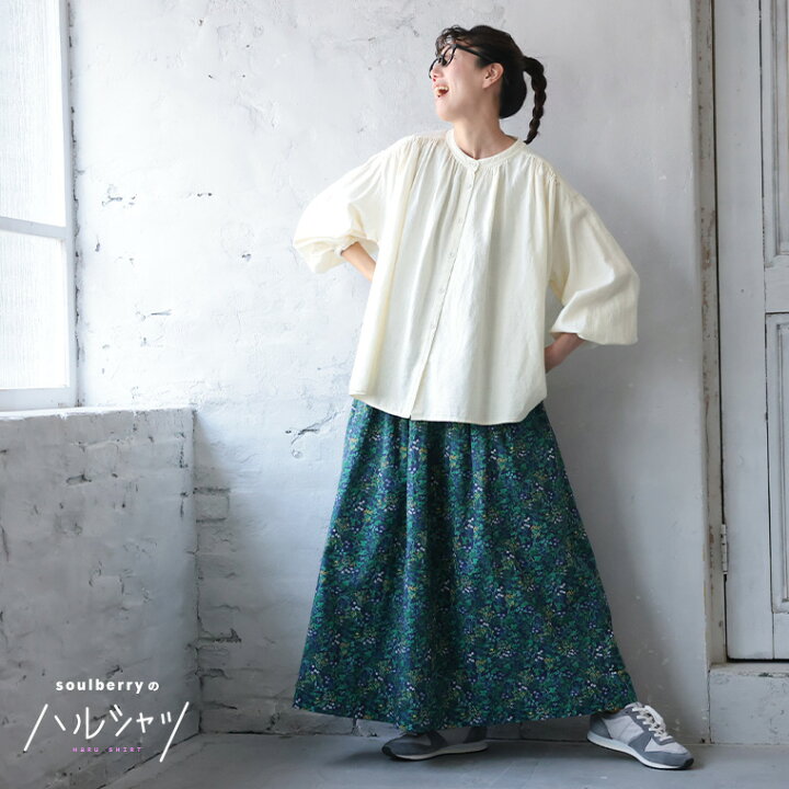 美品】soulberry サマーラベンダー ブラウス バルーンスリーブ M 楽天 