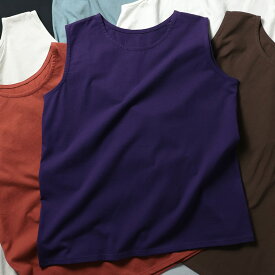 ブラウス好きのためのタンクトップ M/L/LL/3L/4L/5Lサイズ レディース/タンクトップ/インナー/カットソー/ノースリーブ/クルーネック/綿/コットン/トップス【返品・交換不可】【ネコポス対応】