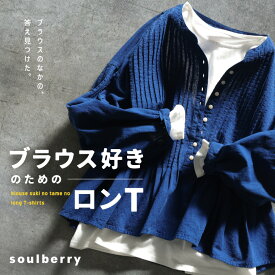 ブラウス好きのためのロンT M/L/LL/3L/4L/5Lサイズ レディース/インナー/カットソー/Tシャツ/長袖/クルーネック/綿/コットン/トップス