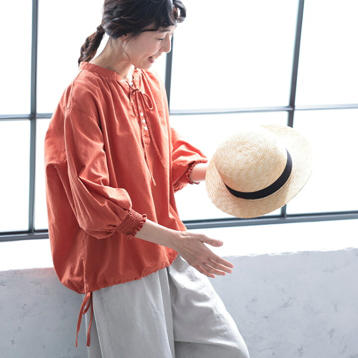 楽天市場】O.W.N オレンジ仕立てのブラウス M/L/LL/3L/4L/5Lサイズ 