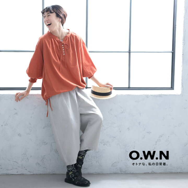 楽天市場】O.W.N オレンジ仕立てのブラウス M/L/LL/3L/4L/5Lサイズ 