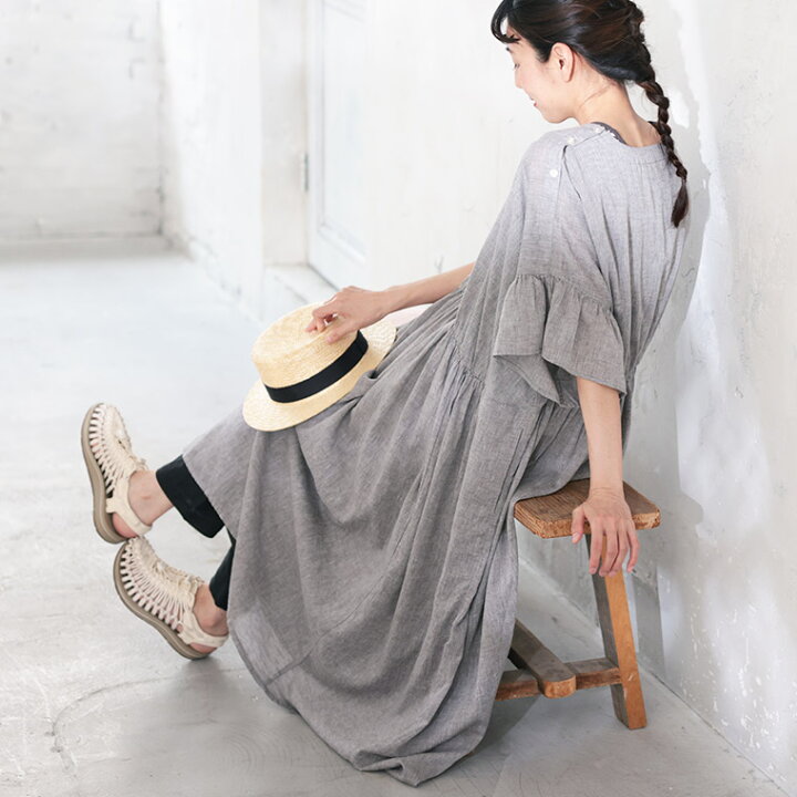 楽天市場】はちみつ堂 袖、そよぐワンピース。 M/L/LL/3L/4L/5Lサイズ  