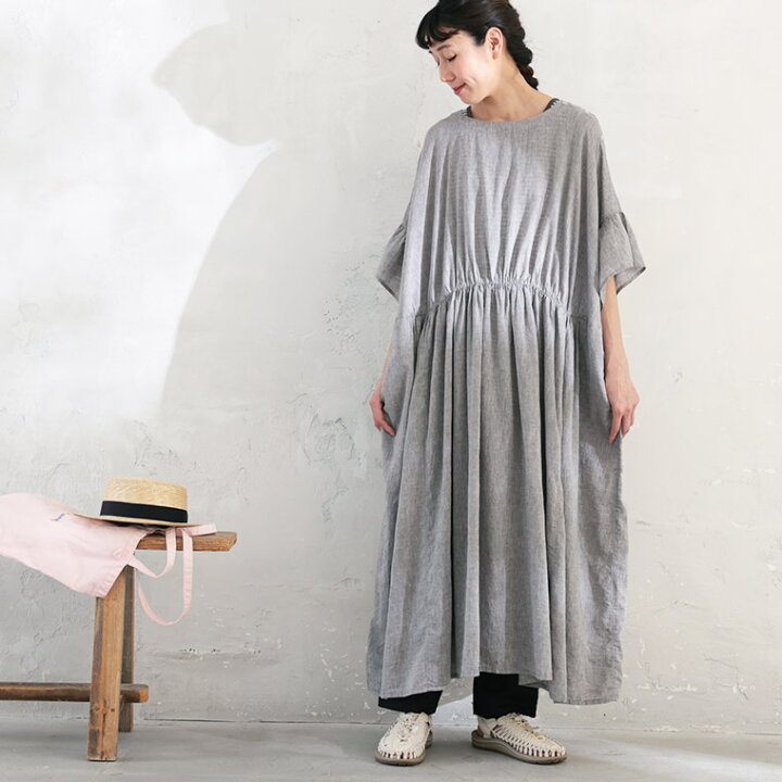 楽天市場】はちみつ堂 袖、そよぐワンピース。 M/L/LL/3L/4L/5Lサイズ  
