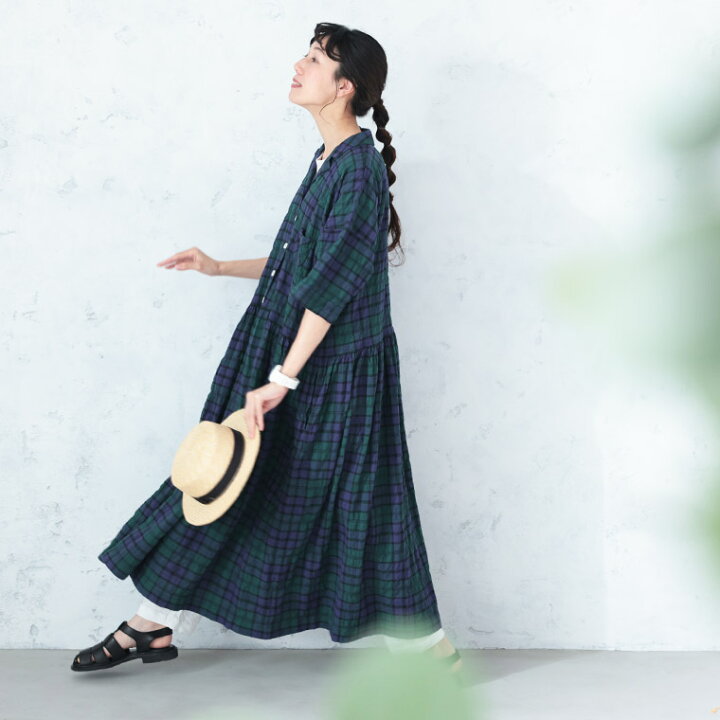 楽天市場】O.W.N 夏するブラックウォッチのワンピース M/L/LL/3L/4L/5L 