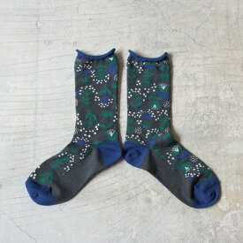 ［me］私の押し花くつした 22-24サイズ レディース/ソックス/くつ下/靴下/花柄/北欧風/雑貨【返品・交換不可】【ネコポス対応】