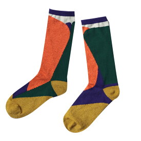 いろいろかさねた靴下 22-24サイズ レディース/ソックス/くつ下/くつした/幾何学柄/雑貨【返品・交換不可】【ネコポス対応】