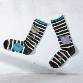 まるさんかくしかくの靴下 22-24サイズ レディース/靴下/くつ下/くつした/クルーソックス/幾何学柄/雑貨【返品・交換不可】【ネコポス対応】
