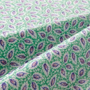 【マラソン期間中ポイント10倍】SOULEIADO ソレイアード ヴィンテージフィール ラミネート 生地 ( ビニール コーティング ) ミルフィーユ フォレストグリーン | 花柄 手作り 手芸 ソーイング