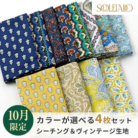 SOULEIADO ソレイアード シーチング＆ヴィンテージフィール カットクロスセット 送料無料 ハギレ はぎれ 手作り 手芸 ソーイング レトロ カットクロス フランス 手作り ソーイング ハンドメイド ポーチ パッチワーク生地
