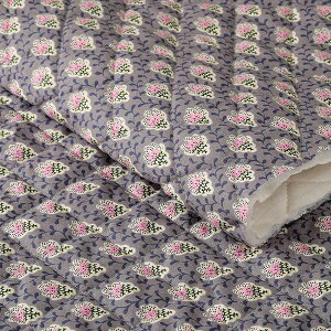 SOULEIADO ソレイアード 生地 キルティング キルト プティット・フルール・デ・シャン グレー 花柄 小紋柄 布 布地 手作り 手芸 ソーイング ハンドメイド ポーチ 小物 バッグ プロヴァンス 南仏