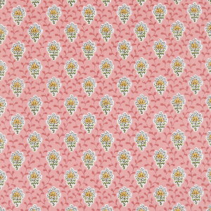 SOULEIADO ソレイアード 生地 ラミネート生地 プティット・フルール・デ・シャン ピーチ ピンク ビニールコーティング ビニコ 花柄 テーブルクロス 撥水ポーチ 小物 バッグ 手芸 ソーイング ハ