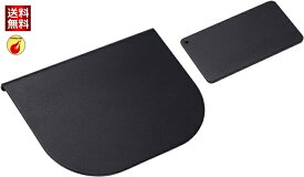 ZepSon モニターアーム補強プレート 取付部硬さ強化対策 デスク保護 傷防止 滑り止めシート付き (黒色)