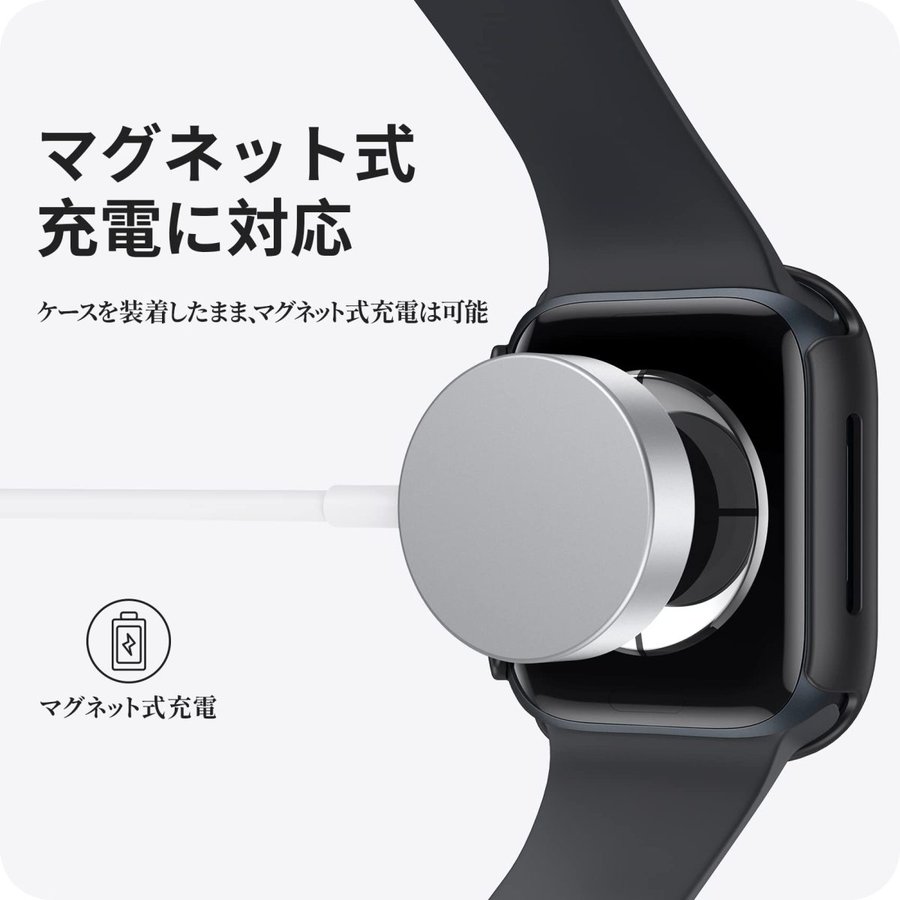 衝撃特価NIMASO 対応 Apple アップルウォッチ7 Watch PC素材全面保護（ブラック） ケース 用 45mm Series 一体型  ガラスフィルム 対応 保護カバー NWC21J358 スマートフォン・タブレット