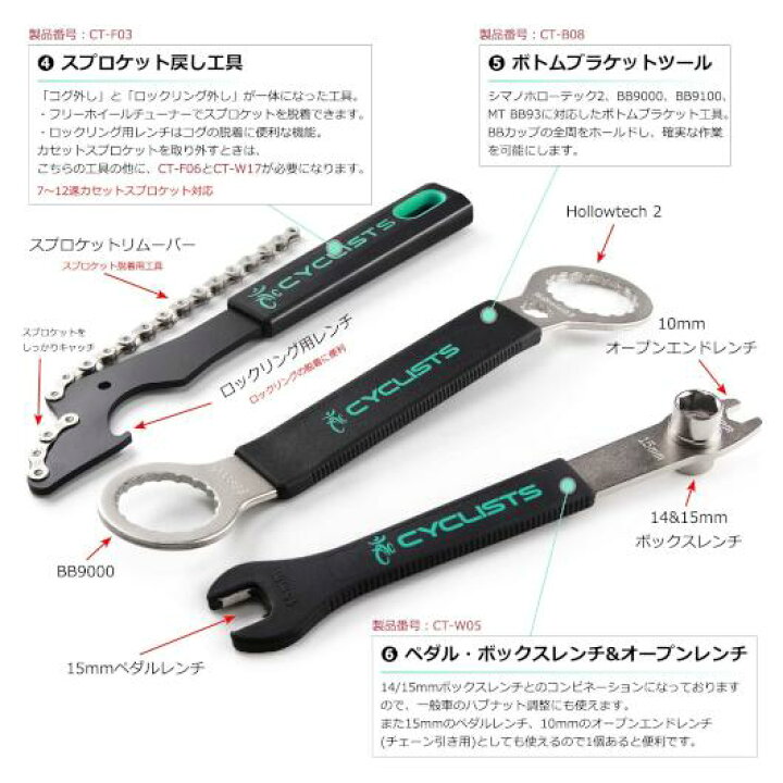 楽天市場】CYCLISTS 自転車専用工具セット 23点セット シマノ対応 