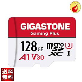 Gigastone まいくろsdカード 128GB Nintendo Switch SDカード動作確認済 転送速度100MB/S 高速 MicroSD 128GB Full HD & 4K UHD動画, UHS-I A1 U3 V30 C10 マイクロsdカード 国内正規品