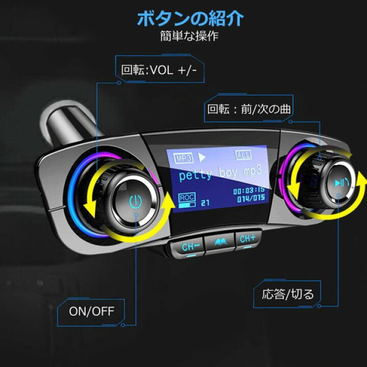 楽天市場】FMトランスミッター ブルートゥース 車載用 Bluetoothレシーバー 音楽 ハンズフリー通話 無線 USB充電ポート iPhone 、サムスン、などのハンズフリー通話、AUX、TFカード、Uディスク再生 : カッティングエッジ楽天市場店