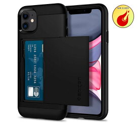 Spigen iPhone 11 ケース 6.1インチ 対応 米軍MIL規格取得 カード 収納 Qi充電 スリム・アーマー CS 076CS27435 (ブラック)